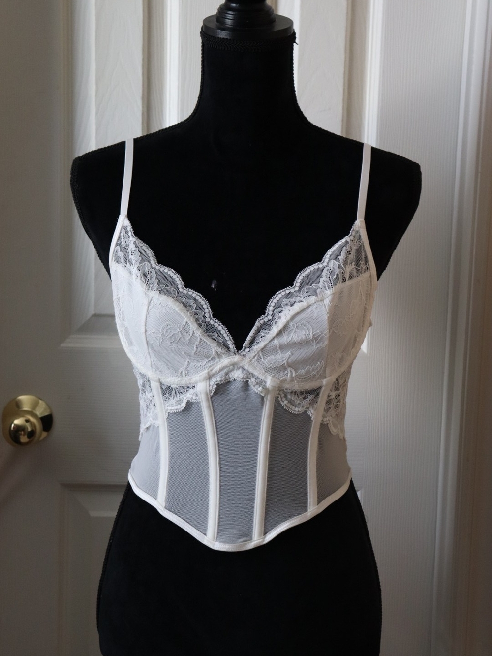White Lace Bustier Corset Top - Women Intimates